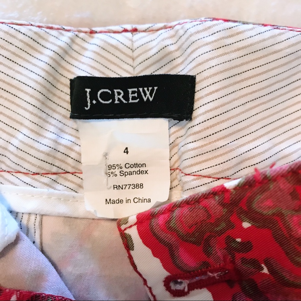 J. Crew paisley mini skirt size 4 red - Picture 3 of 6